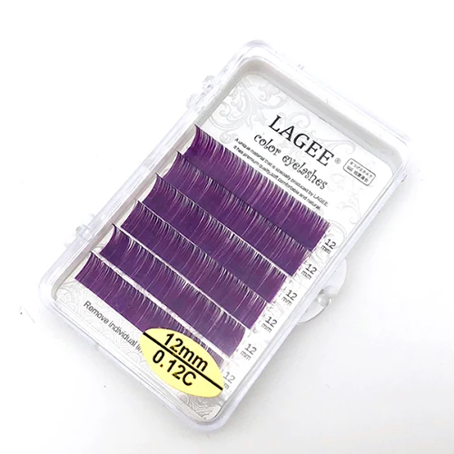 purple LAGEE натуральные накладные ресницы премиум-класса коричневого цвета, Индивидуальные Накладные ресницы из искусственной норки, Мягкие Накладные ресницы радужной расцветки, ресницы для макияжа - Цвет: purple