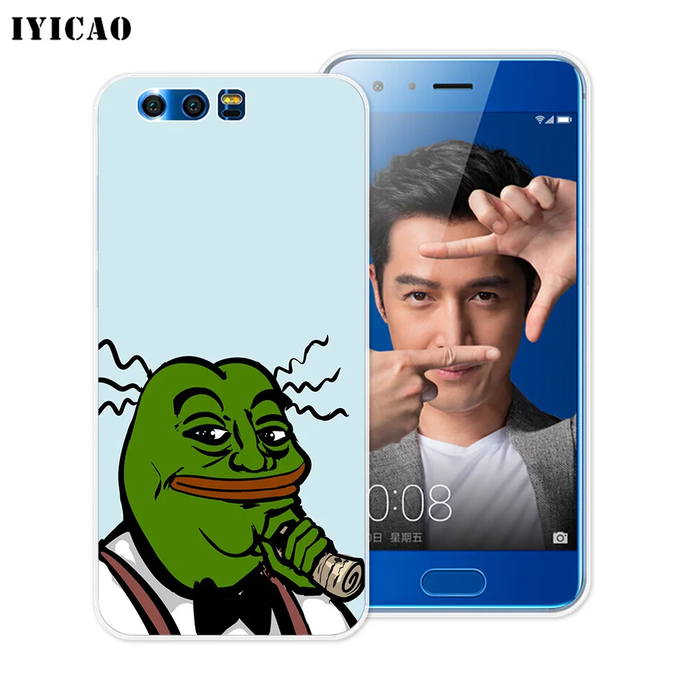 Мягкий силиконовый чехол IYICAO Pepe the Frog для Huawei Y9 Y7 Y6 Prime 2018 Honor 8C 8X 8 9 10 Lite 7X 7C 6A 7A Pro |