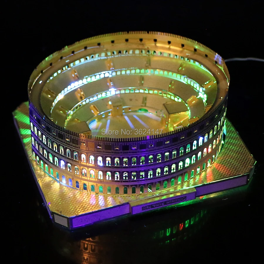 3D металлическая головоломка Римский Колизей архитектурное здание Diy Миниатюрные модели наборы Прочный латунный лазерный резак собрать головоломки игрушки