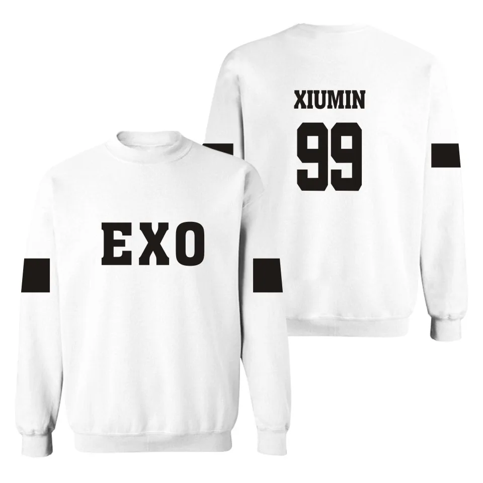 LUCKYFRIDAYF Kpop Exo женская кофта с капюшоном Толстовка Suho Sehun Luhan черная Осенняя Женская