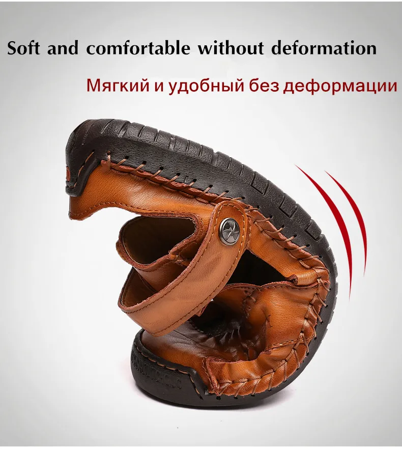 ZUNYU/Новые повседневные мужские мягкие сандалии удобные мужские летние кожаные сандалии мужские летние пляжные сандалии в римском стиле Большие размеры 38-48