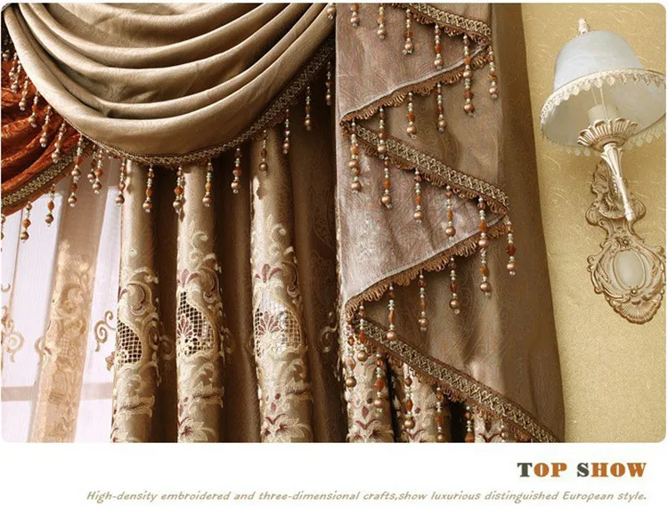 Роскошные жалюзи в европейском стиле для занавесок светонепроницаемые с кулоном