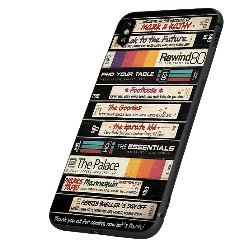 Черный чехол ТПУ для iphone 5 5s se 6 6s 7 8 plus x 10 чехол силиконовый чехол для iphone XR XS MAX чехол Ретро Классический кассета