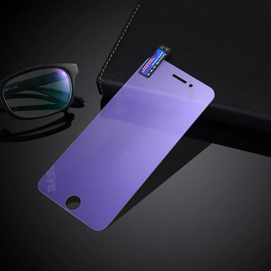 Для iphone 7 8 6 Xs Max XR X 7Plus 8Plus 11 PRO MAX Violet Anti Blu-ray UV Blue Фиолетовый ray Закаленное стекло Защитная пленка для экрана