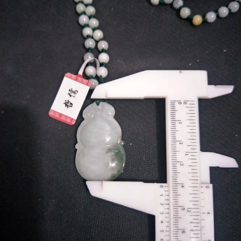 Free Class A National Certificate Natural Burmese Jade Treasure Gourd Pendant Tricolor Bead Necklace | Украшения и аксессуары