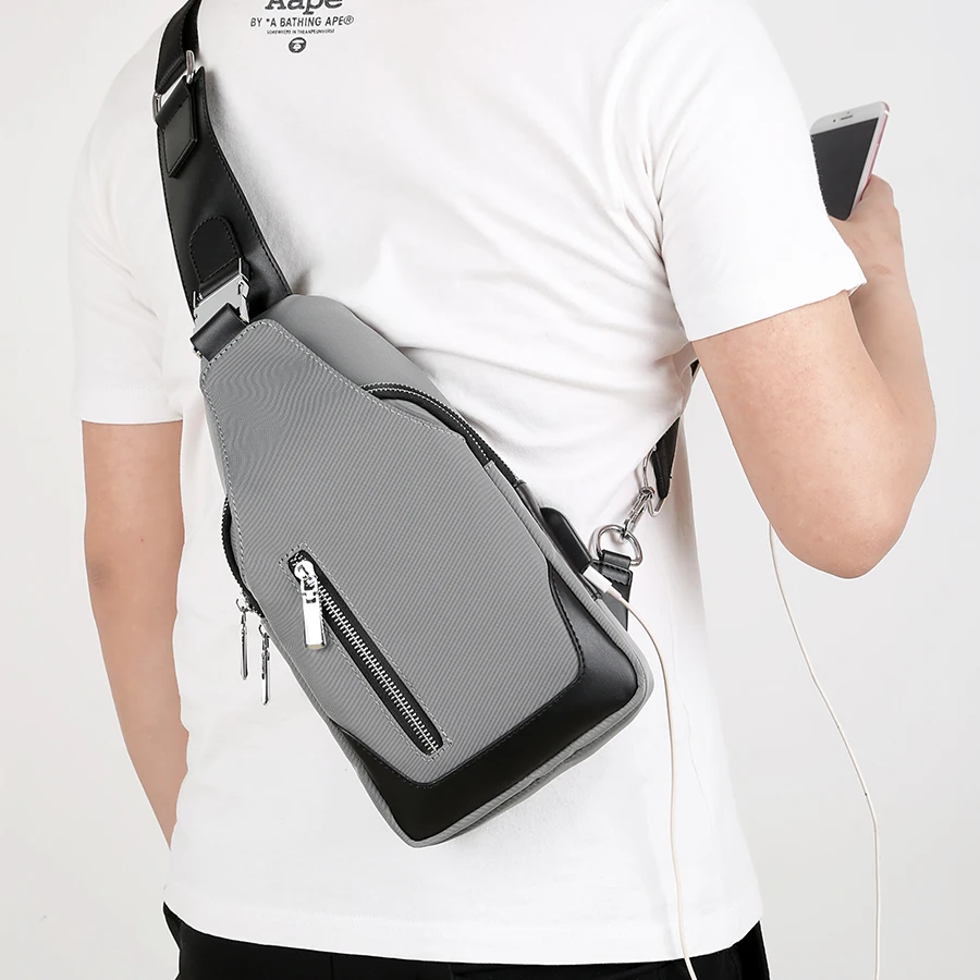 

2020 New Fashion Crossbody Bags for Men Messenger Chest Bag Pack Casual Bag Waterproof Oxford Single Shoulder Strap