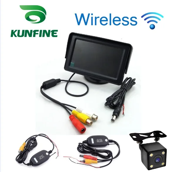 Monitor and Wifi Cam Автомобильный Стайлинг 4,3 дюймов TFT ЖК-экран Автомобильный Монитор дисплей с Wi-Fi заднего вида резервная камера автомобильный ТВ дисплей - Цвет: Monitor and Wifi Cam