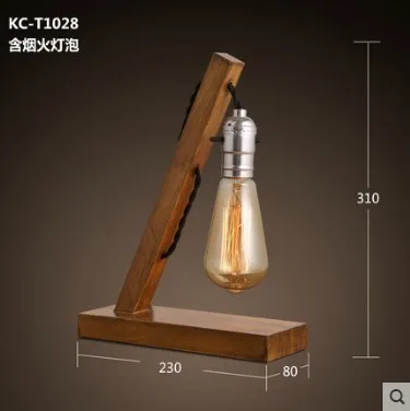 Винтажные настольные лампы Эдисона деревянные/бамбуковые Tafel деревянные для
