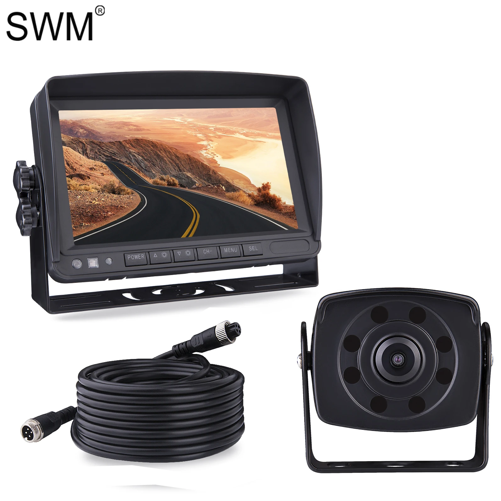 SWM 7 &quot ips камера Dashcam DVR для грузовика автобуса 1080 P монитор ночного видения