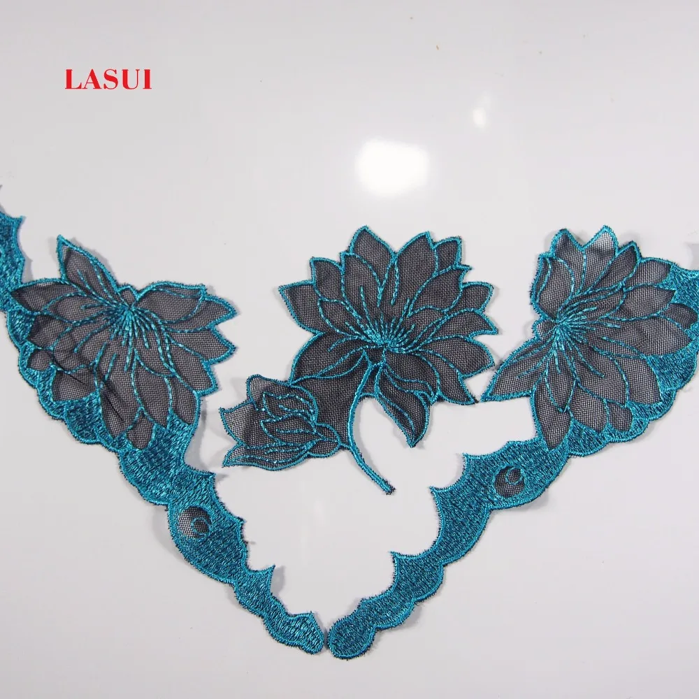 LASUI unique product 10 Pieces =1 bag Exquisite Blue Embroidered mesh lace applique patch sew -on 0230 | Дом и сад