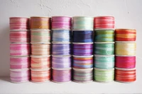 7mmx10mroll variegated colors of 100 pure silk embroidery ribbon thin taffeta high quality silk ribbon anya ribbon handcraft
