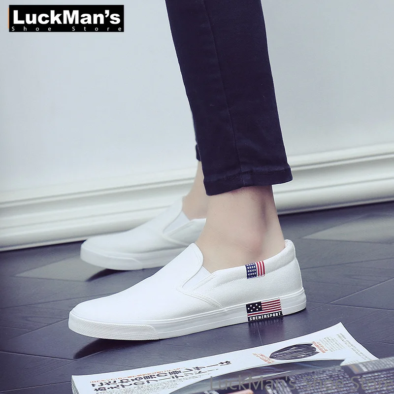 LuckMan Slip On Men Casual Shoes 2019 Spring Wholesale Fashion Mens Breathable Canvas Plus Size for | Обувь