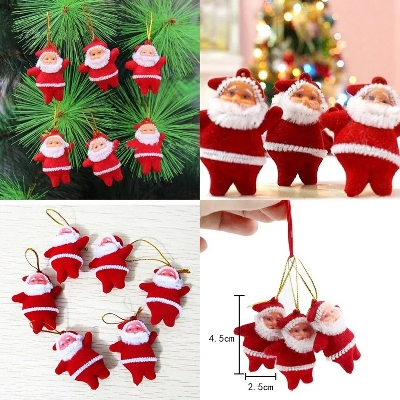 6 шт Рождественские узоры с Санта Клаусом для праздника вечерние Xmas Tree Подвесные