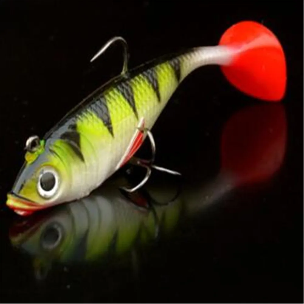 3D глаза привести FishingT хвост мягкие Блесен с 8 см/12g наживки искусственная наживка