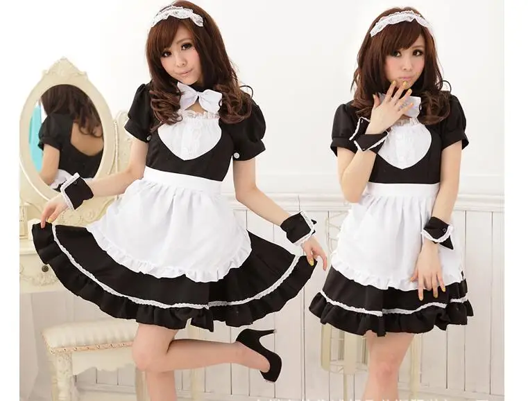 

New Sexy Sweet Lolita Dress Maid Costume Anime Cosplay Maid Uniform Plus Halloween Costumes For Women