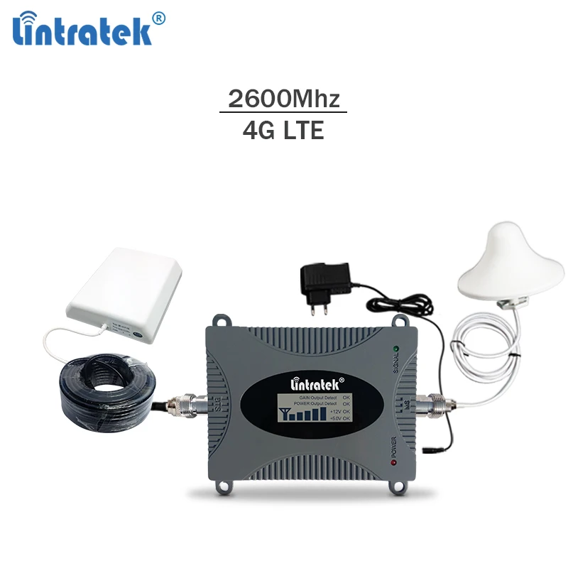 lte усилитель 2600 Усилитель сигнала Lintratek 4G LTE 2600MHz Band 7 ретранслятор 65dB мобильного