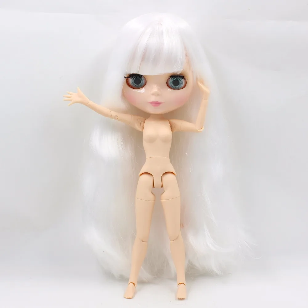 Ледяная кукла DBS Blyth длинные белые волосы шарнир тело bjd натуральная кожа 1/6