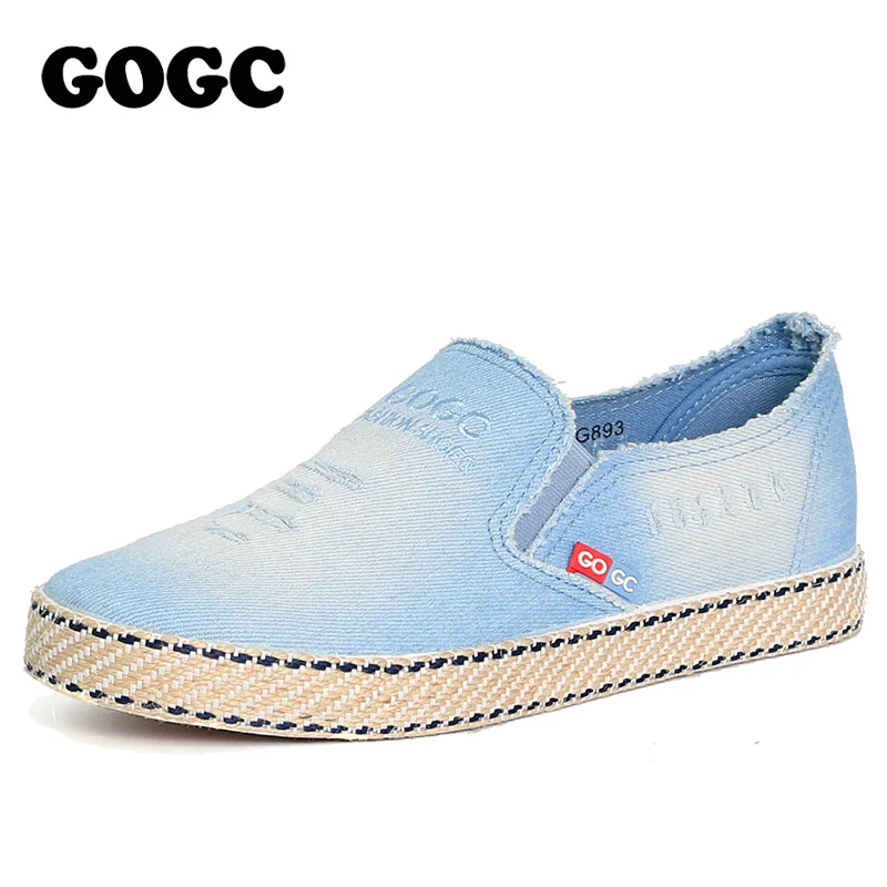 GOGC Джинсовая обувь женская дышащие кеды женские слипоны на весну повседневная