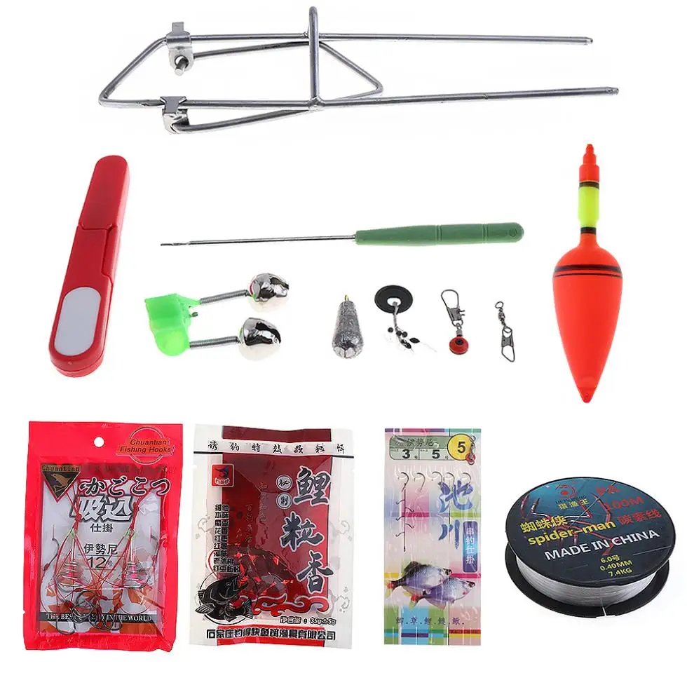 15pcs 2.4m Fishing Rod Reel Combos Full Kit Telescopic Spinning Pole Lure Line Hook Track Tool Set for Ocean | Спорт и развлечения