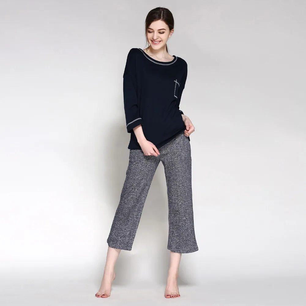 Органический хлопковые пижамы комплекты 2016 гостиная набор 2 шт. костюмы Для