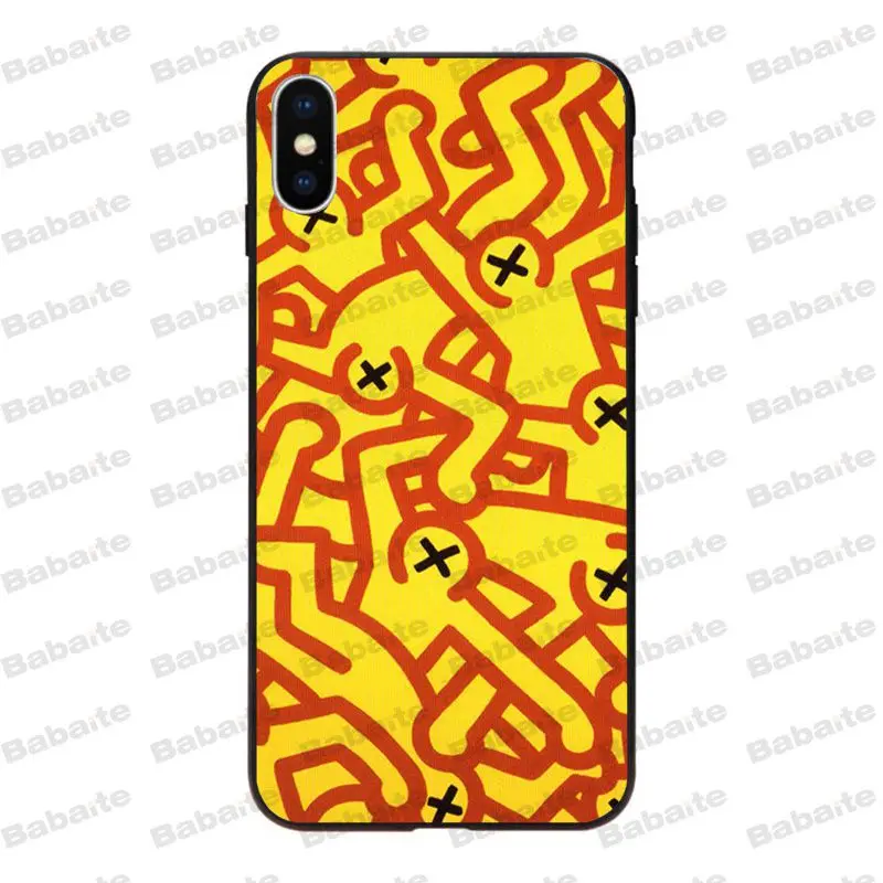 Мягкий силиконовый чехол Babaite Keith Haring из ТПУ для iPhone 8 7 6 6S Plus X Xs Xr XsMax 5 5S SE 5c Coque11 11pro 11promax