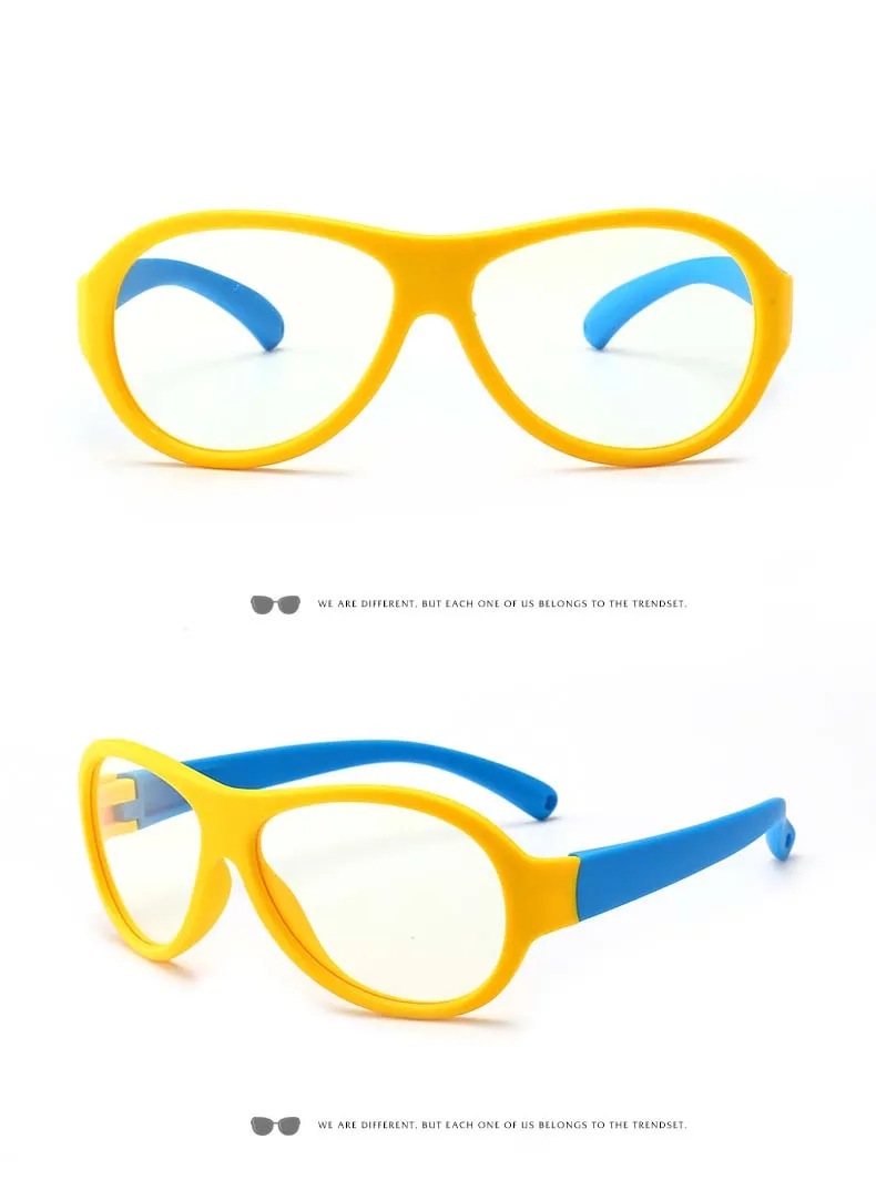 Comfort Baby Anti-blue Light Silicone Plain Computer Glasses Brand Children Soft Frame Goggle Glasses Kids Cat Eyes Eywear