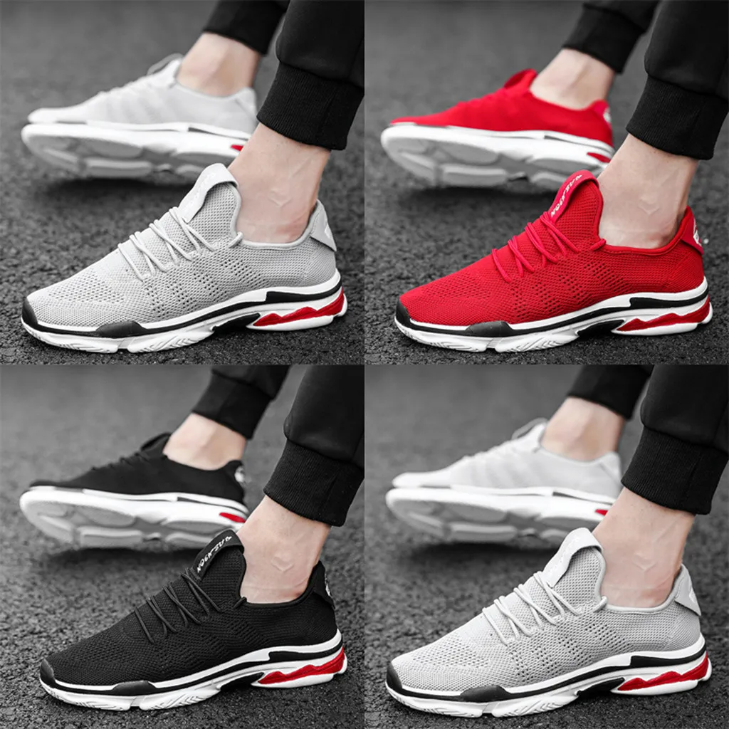 Мужские и женские повседневные кроссовки прочные дышащие на шнуровке для бега