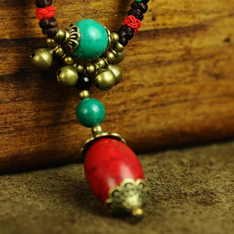 Китайские ювелирные изделия wind national винтажное длинное ожерелье с камнями