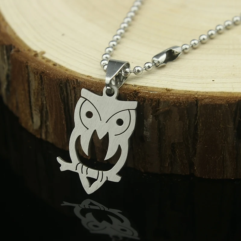 Мужское колье с подвеской в виде совы из титановой нержавеющей стали|owl pendant|stainless