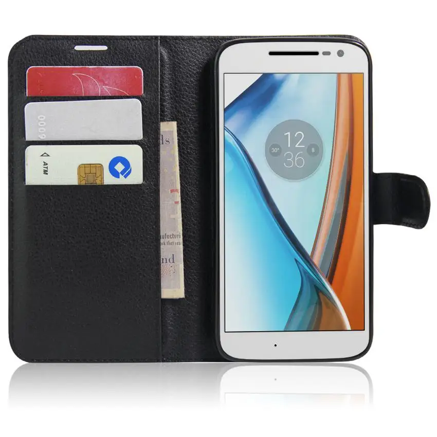 Чехол для телефона Moto G4 Plus Play Роскошный кожаный флип чехол Motorola G4play G4plus с