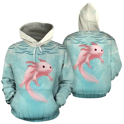 color as picture PLstar Космос животных Axolotl 3d печатных для мужчин женщин толстовка в стиле "кэжуал" спортивный костюм унисекс пуловер уличная одежда - Цвет: color as picture