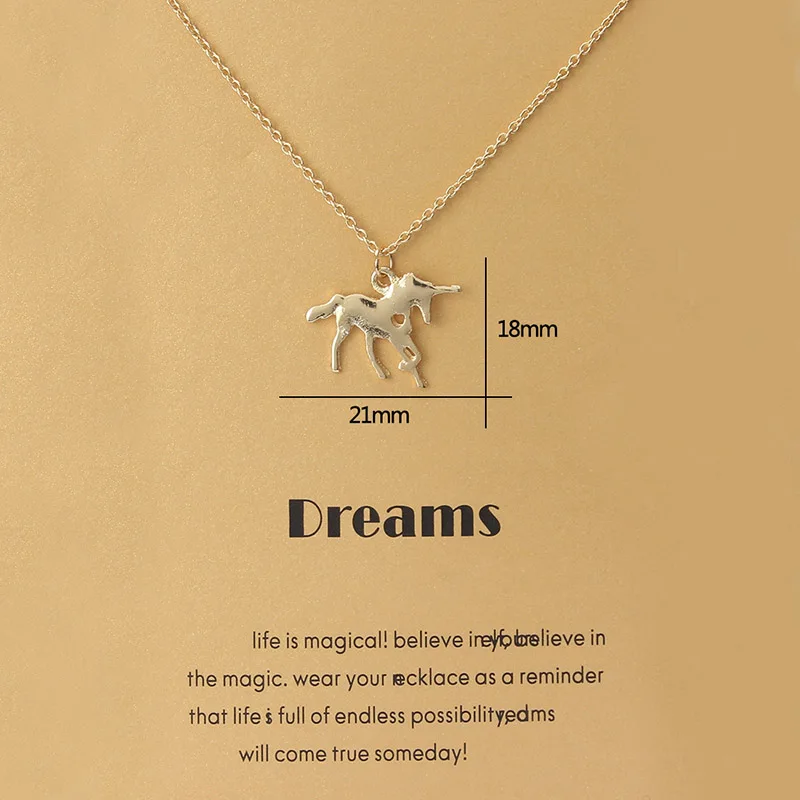 Цепочка с подвеской Счастливый глаз ожерелье кулоном в виде единорога карточка