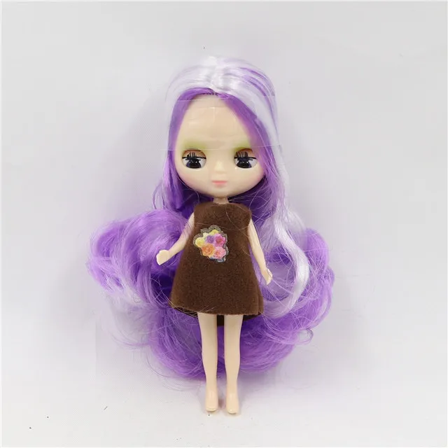 C Фабрика blyth мини-кукла 10 см BJD нормальная кукла тела, случайное платье - Цвет: C