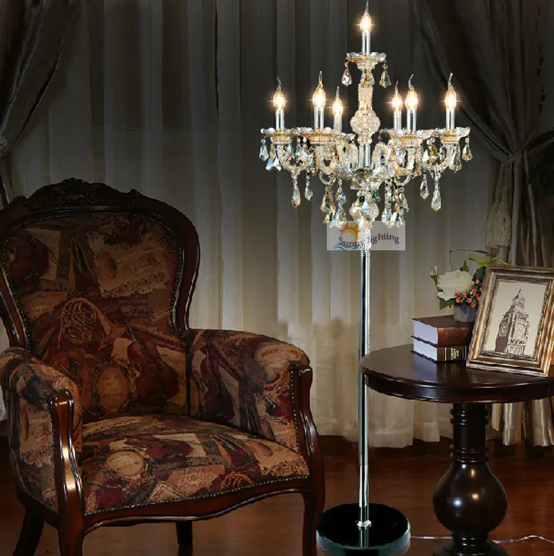 Современный Свадебный напольный светильник для чтения Большой Хрустальный