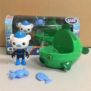 Octonauts транспортные средства лодка модель корабля с фигурками стрельба монеты функция Детские Рождественские Игрушки Подарки - Цвет: Green