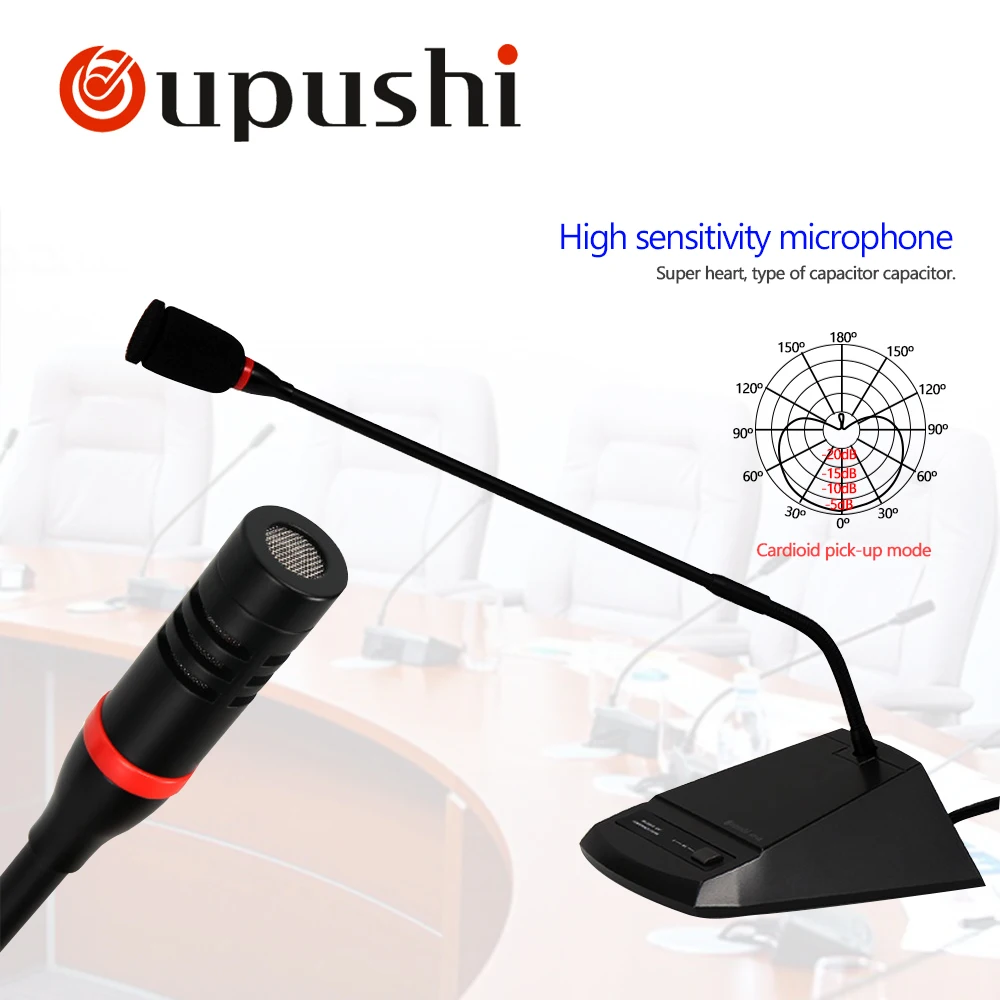 

oupushi Mics in 1 Receiver Pro Wireless Conference Microphone System Gooseneck Desktop Mic Chairman Delegate Microphone system