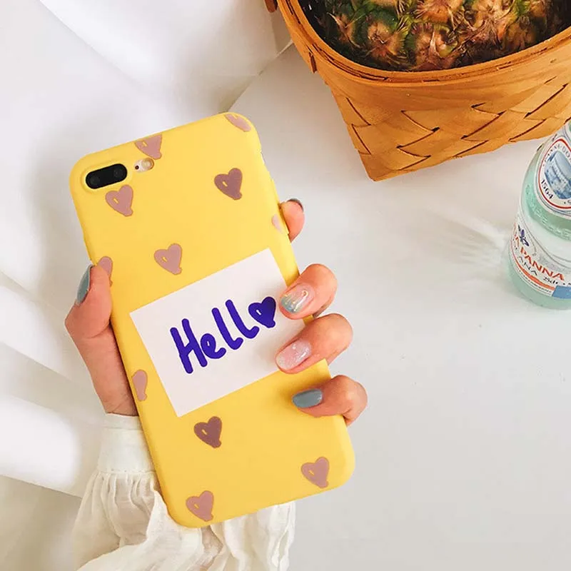 JIBAN мило письма Hello телефон чехлы для iphone 8 мобильный оболочки X 6 6s plus 7 задняя