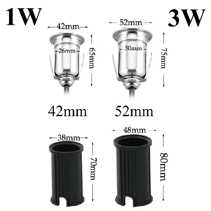 1 Вт 3 Вт светодиодный IP67 DC12V AC85-265V наружный водонепроницаемый встраиваемый светильник на палубе подземный светильник тротуарный светильник ing