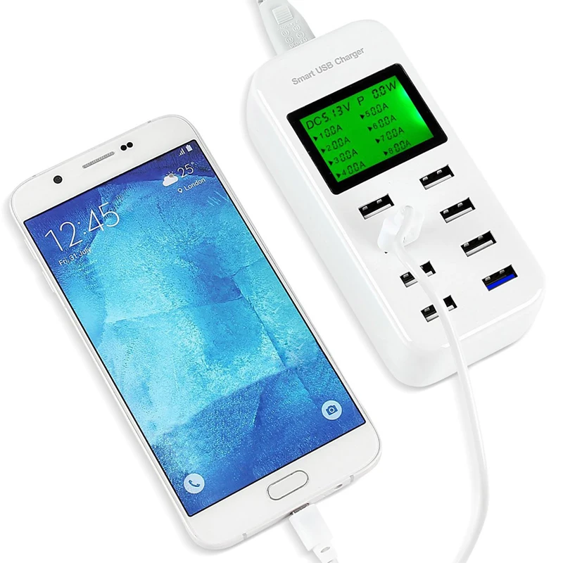 Умное зарядное устройство INGMAYA с 8 USB портами ЖК дисплей быстрая зарядка 3 0