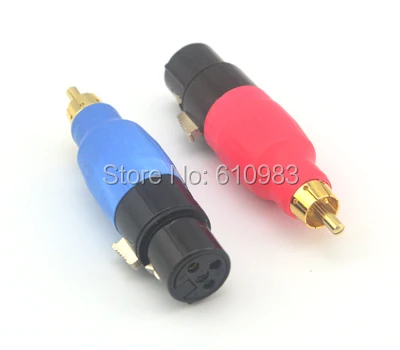 10 шт. RCA-XLR сплиттер 3-контактный разъем XLR гнездовой штырь к RCA красный синий аудио