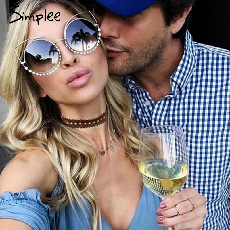 Женские винтажные солнцезащитные очки Simplee женские модные &quotкошачий глаз&quot из