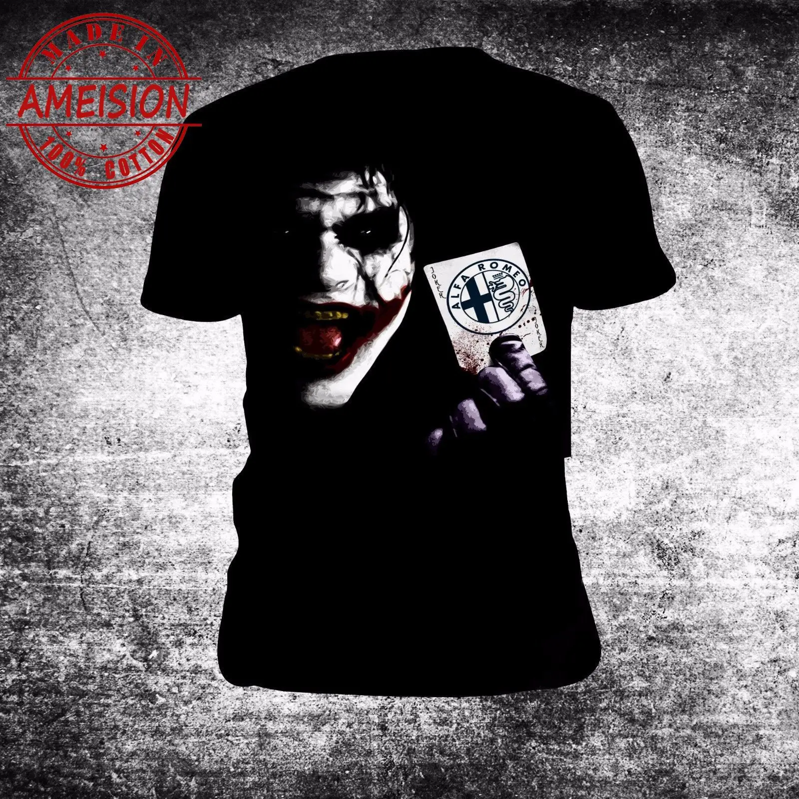 2019 Новая летняя крутая футболка с джокером покером Romeo power Fun Mito spider 159147 Giulia 4c 8c Alfa