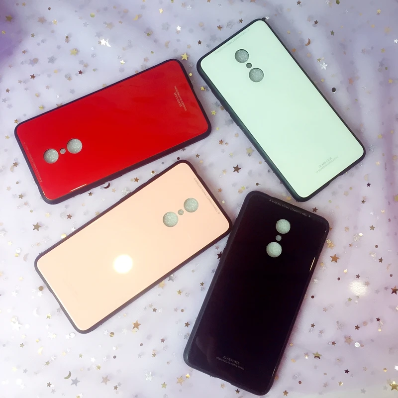 Luxury Tempered Glass Case for Xiaomi Redmi 6A Hard Back Shell Soft TPU Bumper Phone 6 Cover |