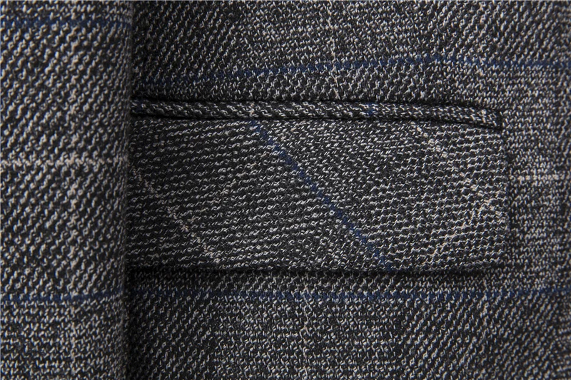 Plyesxale корейский Клетчатый костюм для мужчин Slim Fit 3 шт. Свадебный костюм для жениха брендовая одежда мужской деловой костюм высокого качества Q183