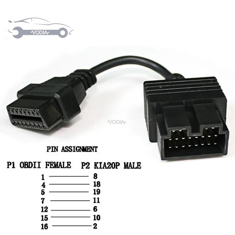 

OBD 20 pin to OBD 2 16pin Car Diagnostics Adapter 20 pin for KIA 20pin OBD2 OBD2 Diagnostic Cable