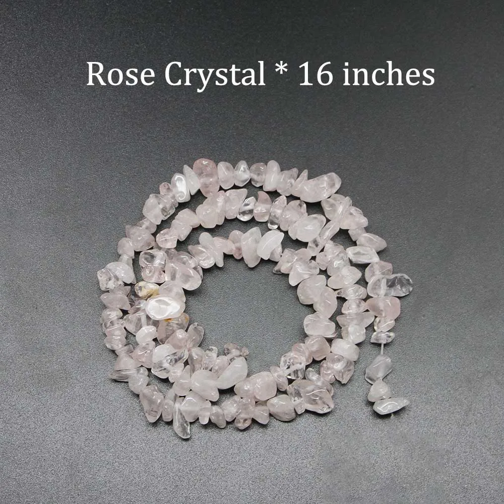 Rose Crystal 1 прядь/Лот 16 дюймов натуральный камень Бусины чипсы 5-8 мм Кристалл lrmedium гравийная бусина Diy принадлежности для браслетов для изготовления ювелирных изделий - Цвет: Rose Crystal