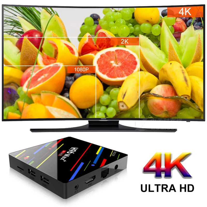 ТВ приставка JKING H96 MAX Plus Android 8 1 4gm ram 64gb Rockchip RK3328 USB3.0 H.265 4K Youtube Netflix Google Play Smart tv