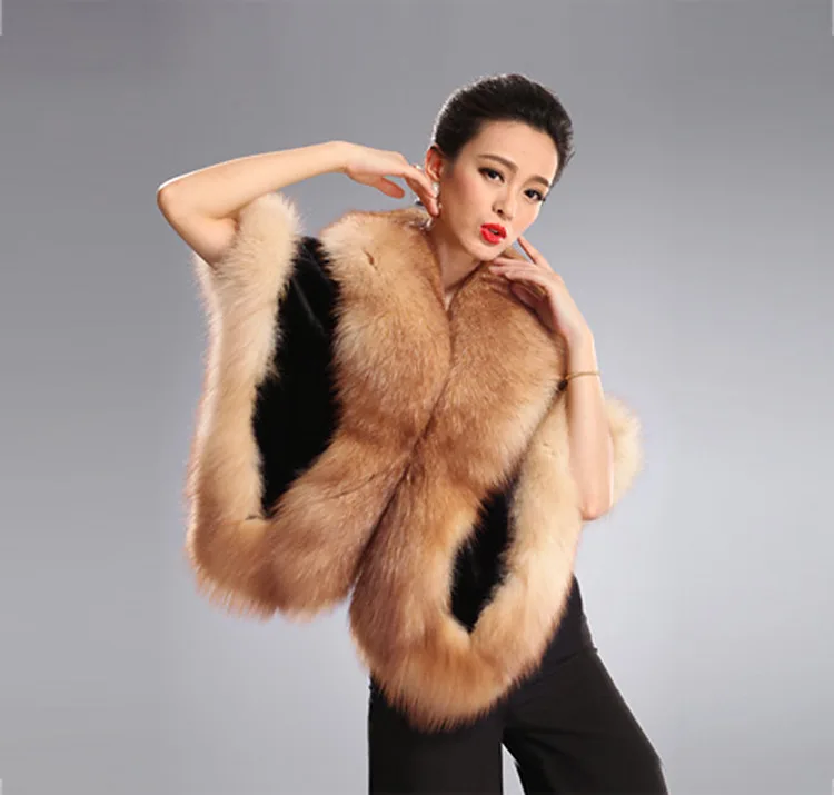 

2019 autumn and winter new imitation fur shawl cloak cloak women imitation water mane rabbit fur grass sleeveless jacket