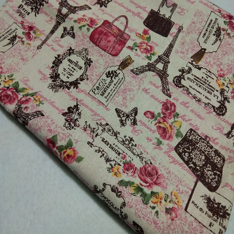 Красивая одежда с рисунком Эйфелевой башни пеньковая ткань для лоскутного шитья