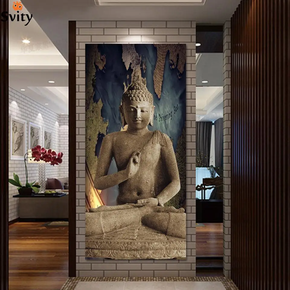 Висит картина Бесплатная доставка Будда Искусство Холст Wall Art Картина Пейзаж